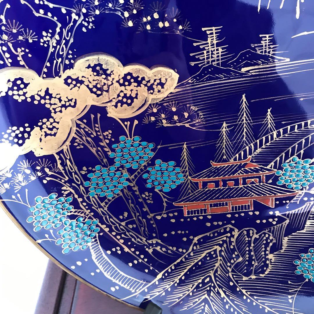 中国古染付鹿絵皿（23㎝）漳州窯美品