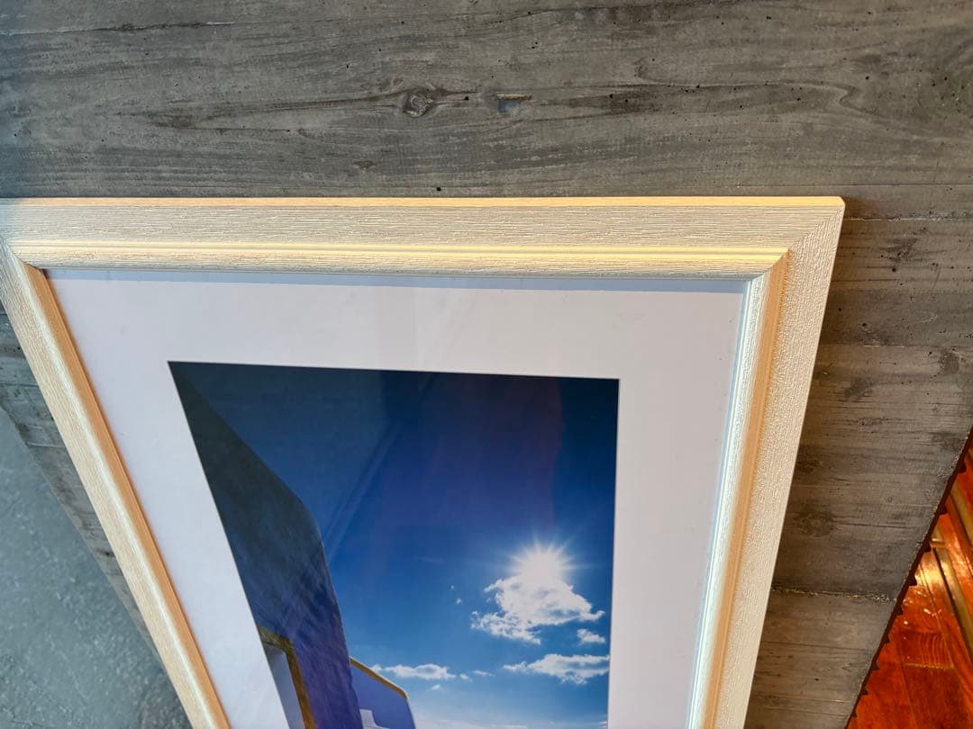 108cm ジョルジュメリス　青い壁白い階段　ギリシャ風景画絵画　アートポスター