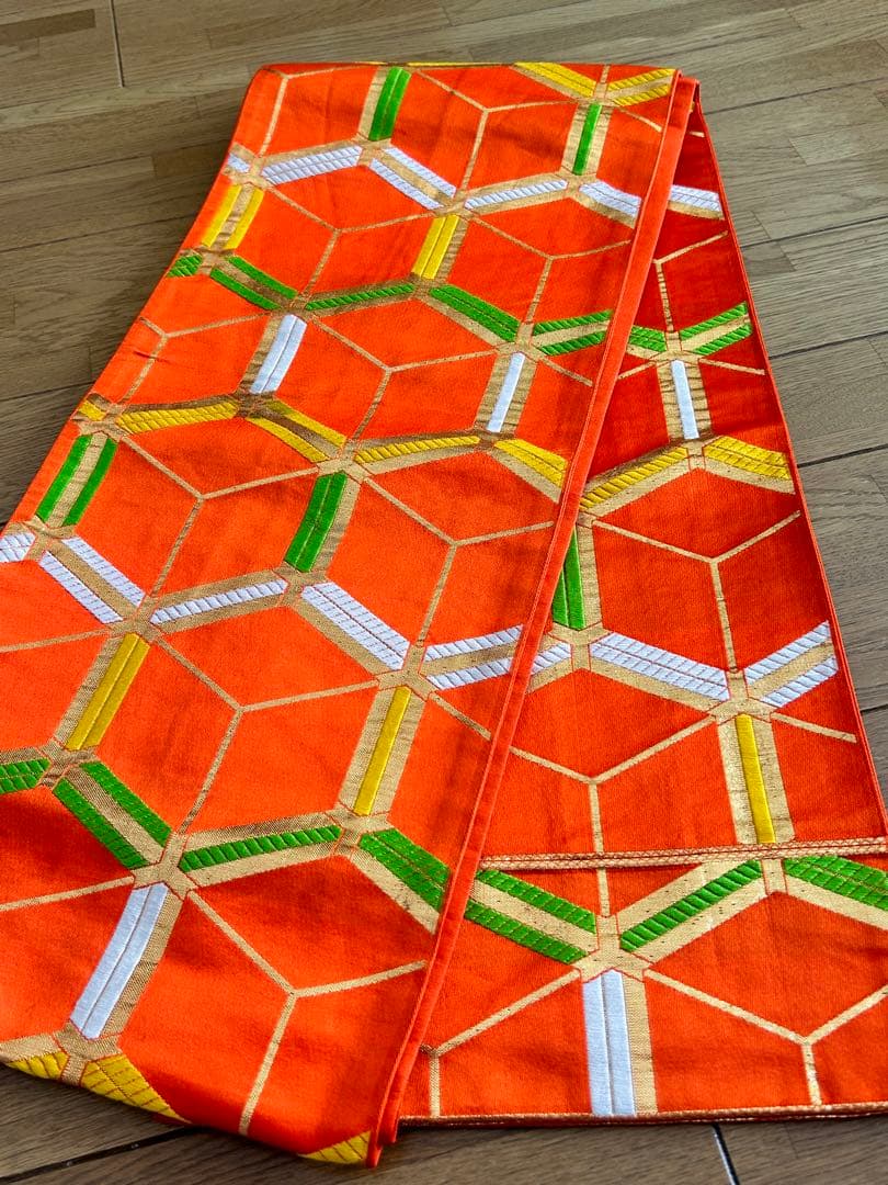 七五三　7歳　着物帯セット　正絹　レトロ　青色系