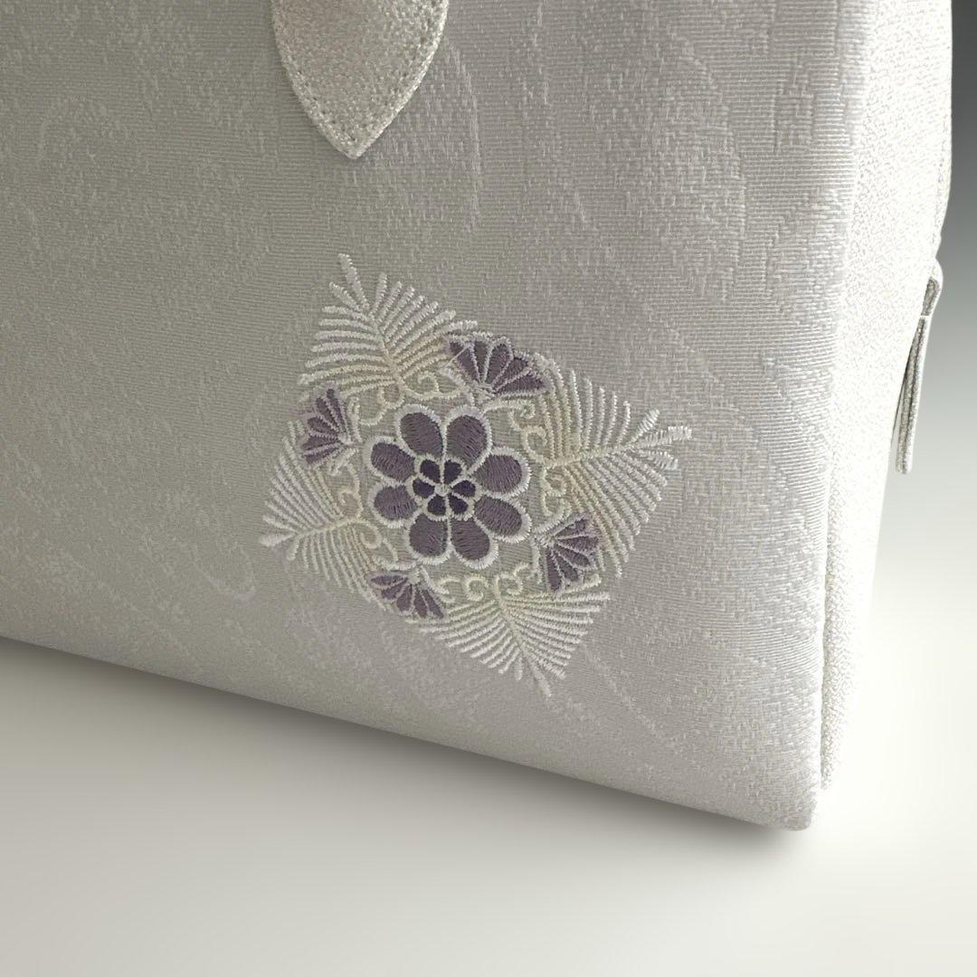 新品未使用 ！！刺繍入り！！京都 西陣 正絹 帯使用 利休バッグ　25121