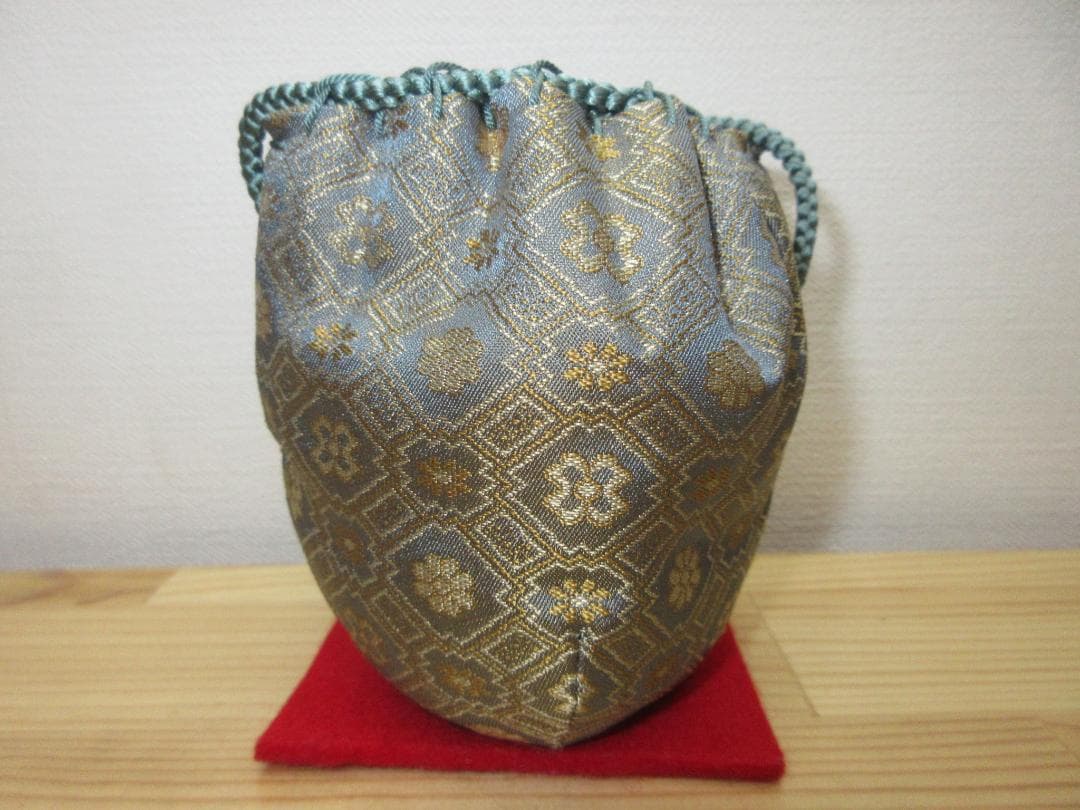 送料込【逢絢亭・新品】茶道具 仕覆 四滴茶入仕覆 正絹 蜀江