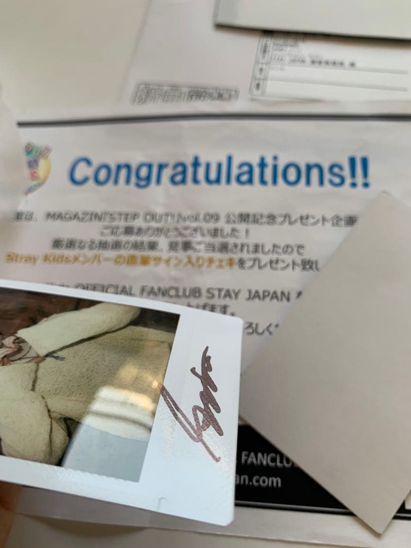 straykids スンミン　ファンクラブ　マガジン　サイン　ポロライド　チェキ