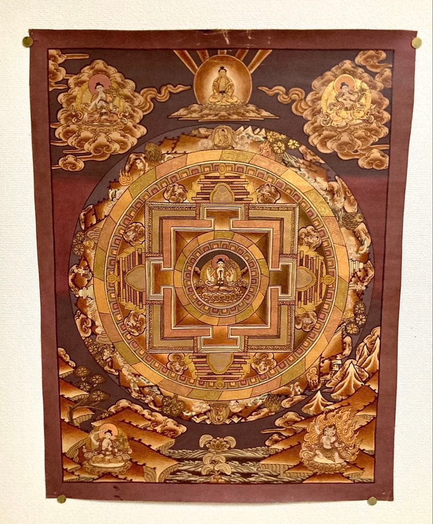 チベット 曼荼羅 マンダラ カーラチャクラ 仏画 タンカ 掛軸 観音 菩薩