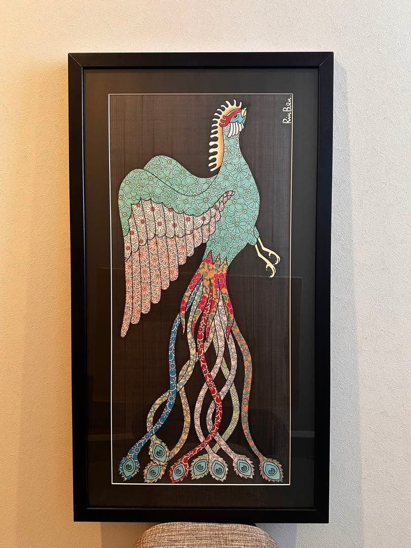 希少品】開運 アート RinBen リンベン 鳳凰 額縁付き スピリチュアル