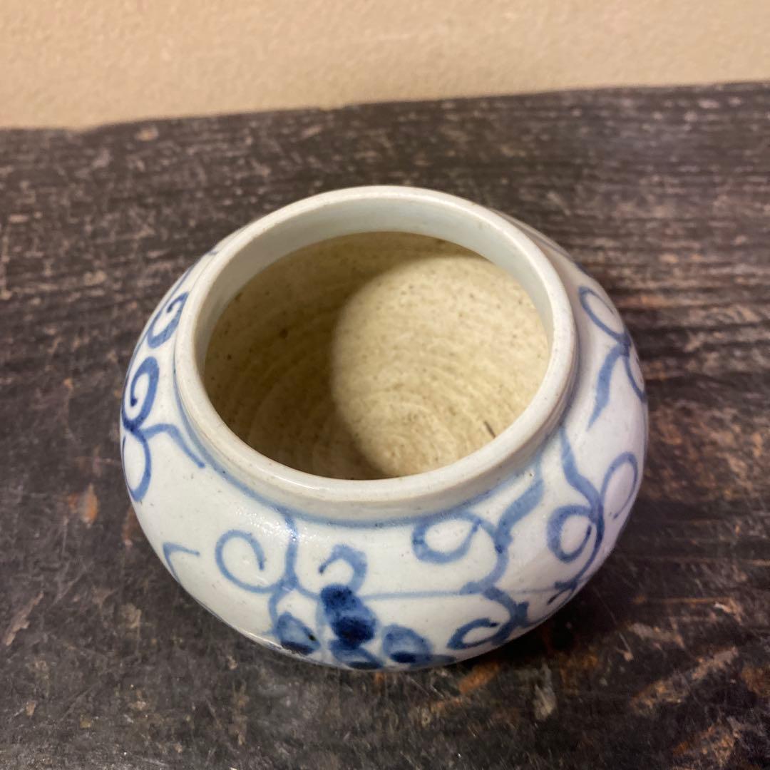 中国古玩 染付草花文水滴 - メルカリ