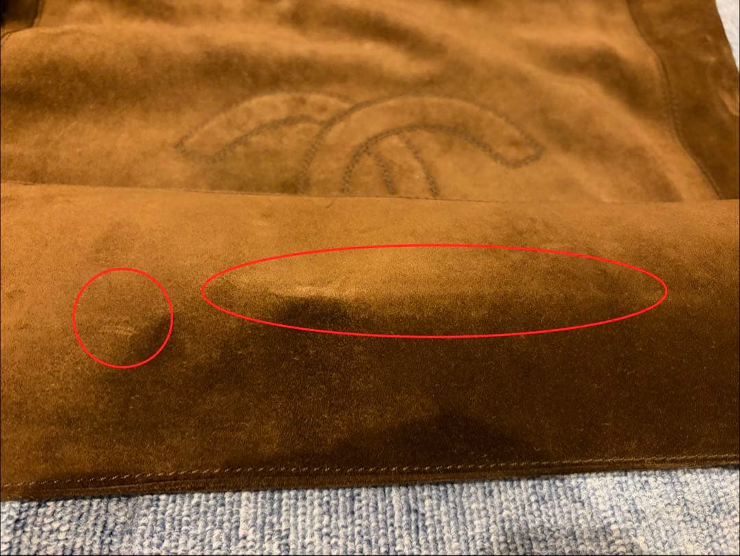 シャネル スエード×レザー ココマーク ショルダー トート フリンジ ビンテージ