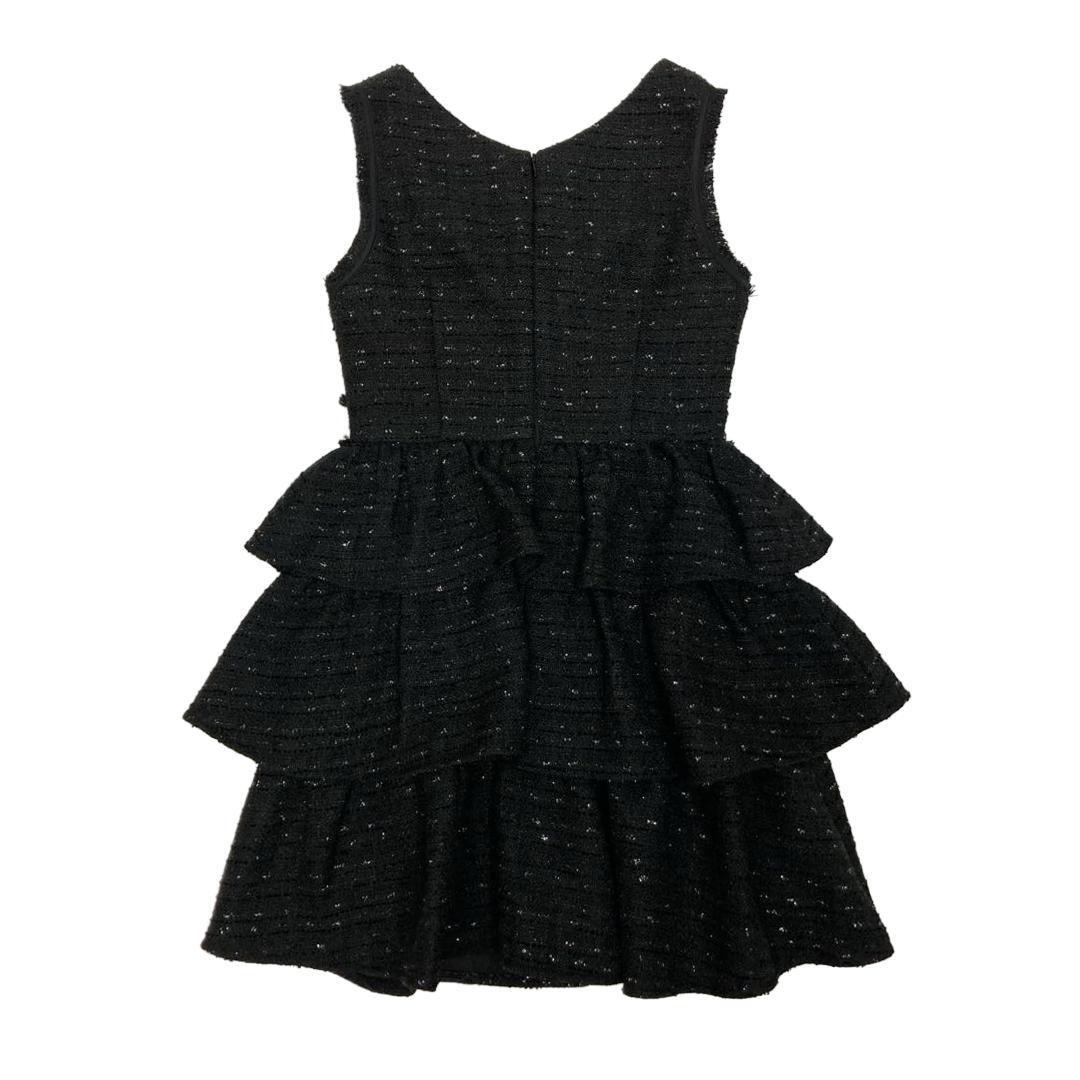 IRMA イルマ ネックリボン ティアードフリル ミニドレス ブラック