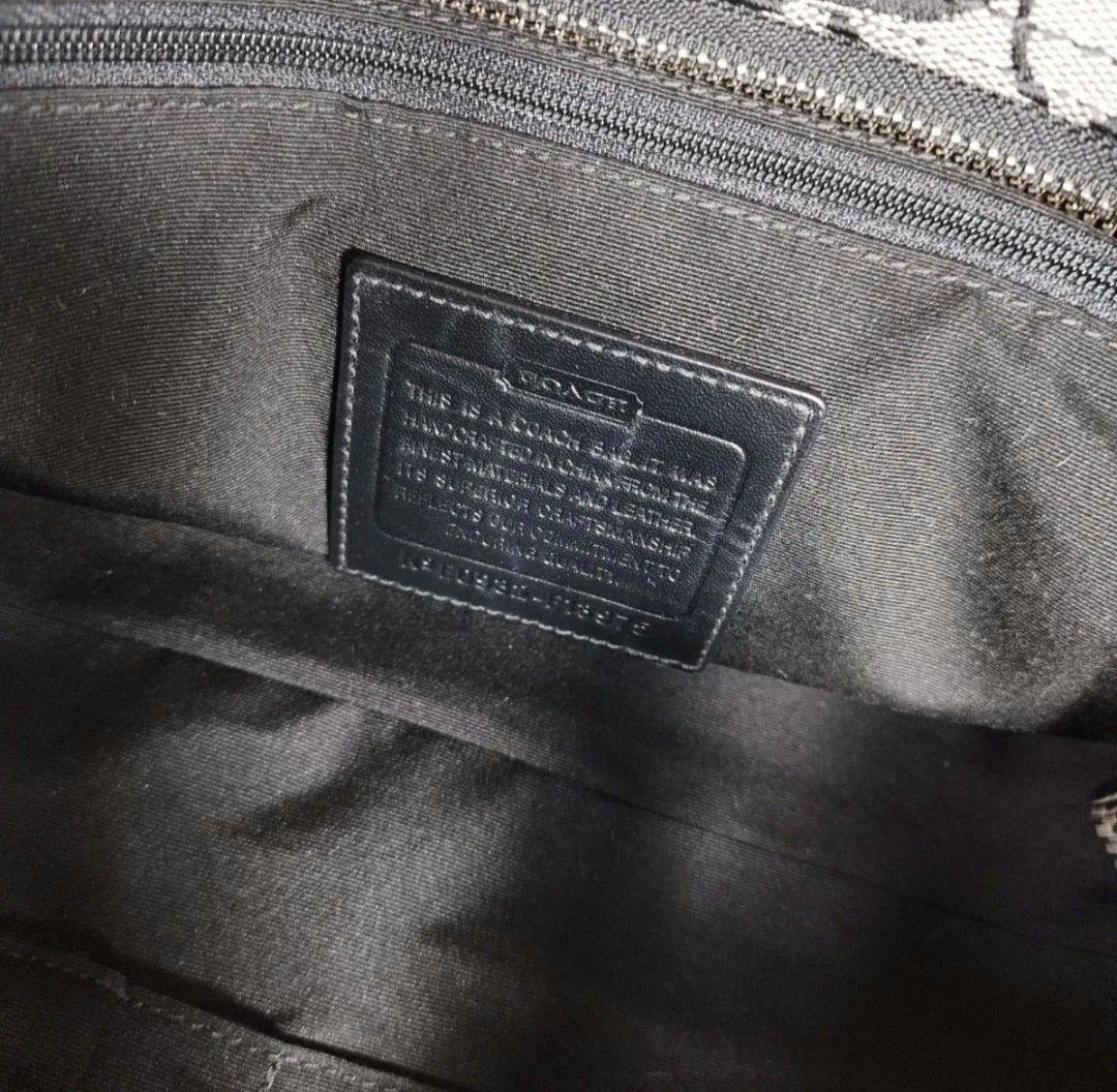 COACH コーチ シグネチャー ハンドバッグ キャンバス レザー ブラック
