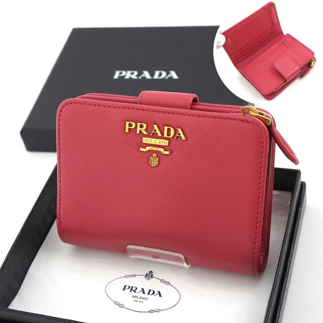 ✨未使用展示品・箱付き✨ PRADA ミニ財布 サフィアーノ L字 二つ折り