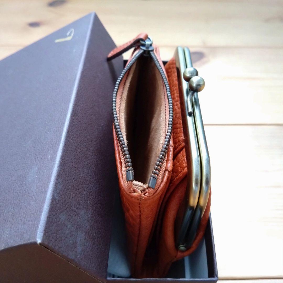 【新品】土屋鞄／オイルヌメがま口／ポケット財布／ブラウン／価格調整済