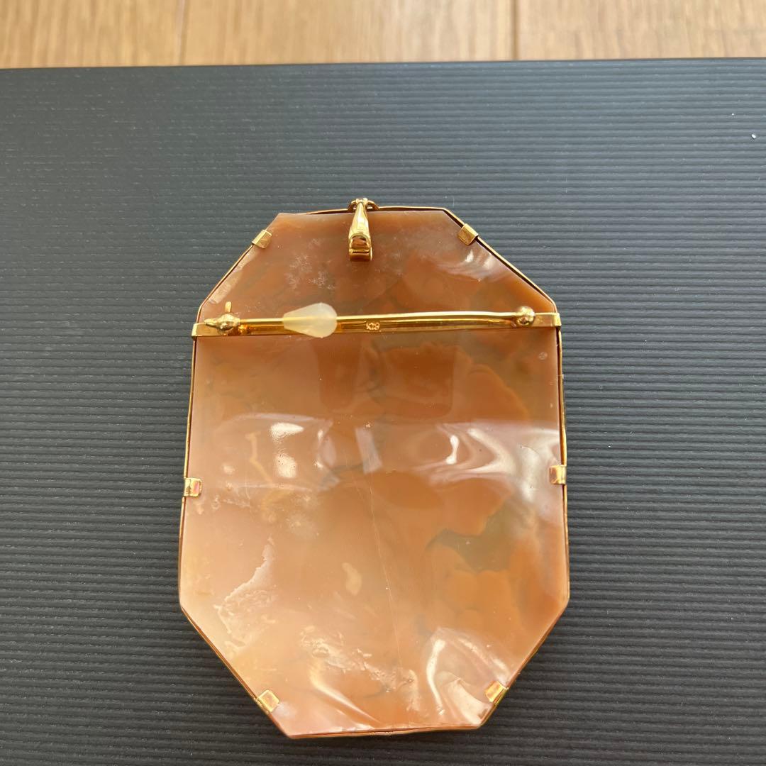 値下げ！K18カメオブローチ 作家ソルビノ ✨