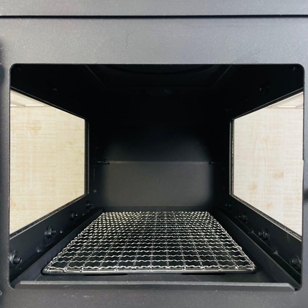 【極美品】FUTURE FOX 薪ストーブ　3面ガラス折りたたみ式　煙突ガード付