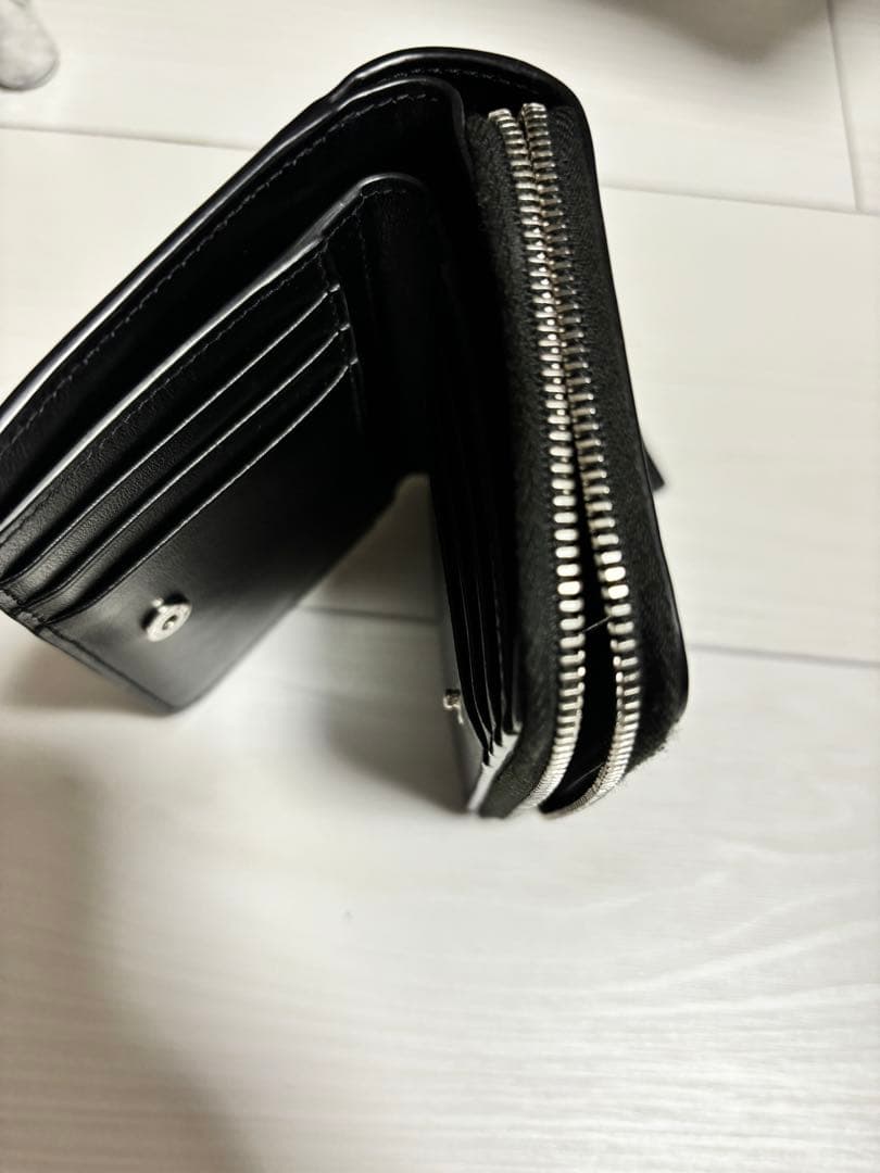 美品】SAINT LAURENT サンローラン財布二つ折り 黒 星柄 スター