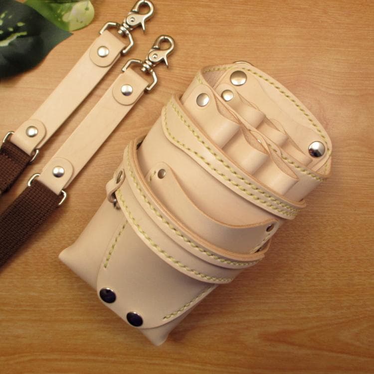 ☆特別価格☆　ヌメ革ナチュラル　６丁差し　 シザーケース　SCY-61/NA4