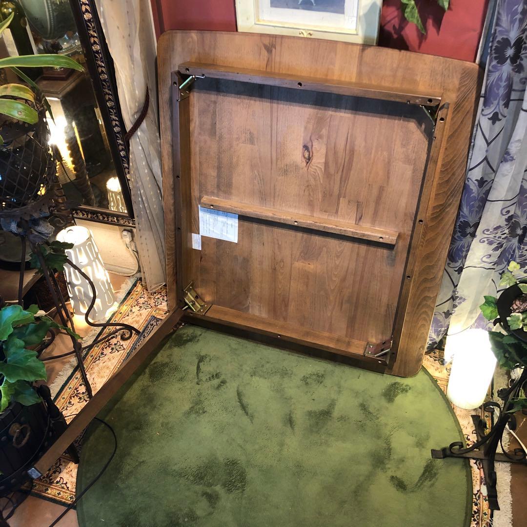 美品　ダークアルダー　ソリッド　テーパードレッグ　ダイニングテーブル