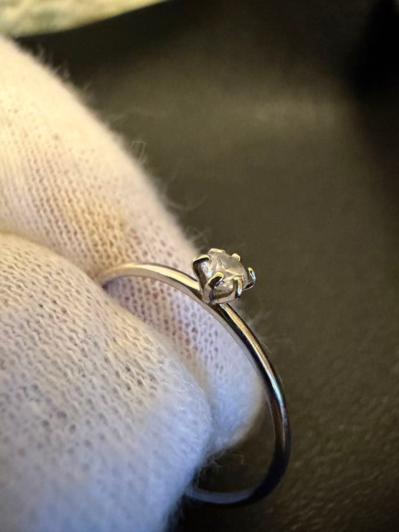 ダイヤモンドリング　0.1ct K10WG ホワイトゴールド　11号