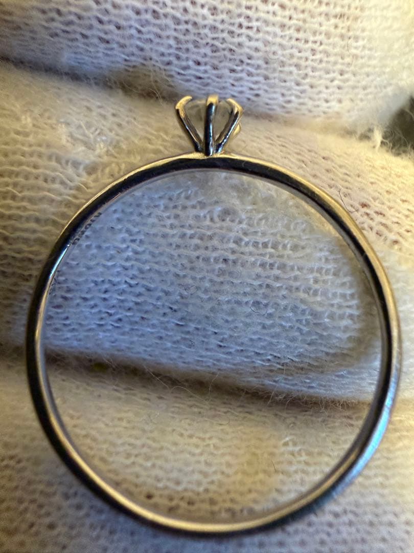 ダイヤモンドリング　0.1ct K10WG ホワイトゴールド　11号