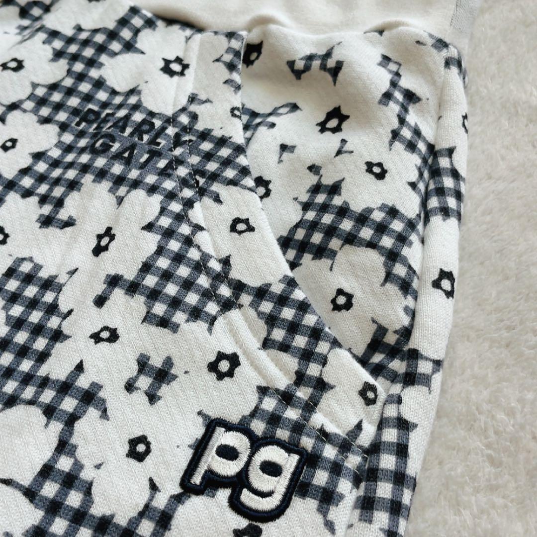 未使用級　パーリーゲイツ セットアップ　パーカー　スカート　チェック　花柄　裏毛