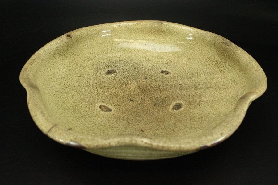 黄瀬戸 梅型 鉢 古美術(ZE569)