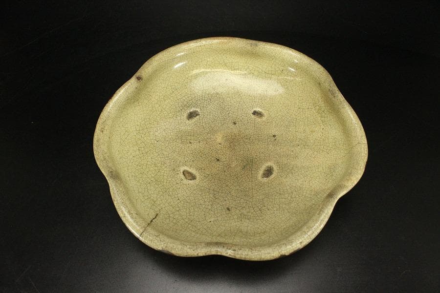 黄瀬戸 梅型 鉢 古美術(ZE569)