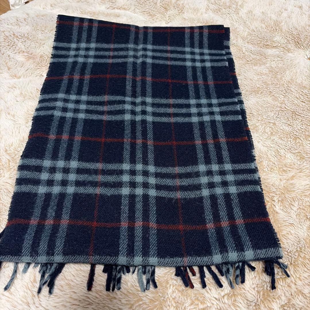 BURBERRY バーバリー チェックマフラー/ネイビー ✨【BURBERRY