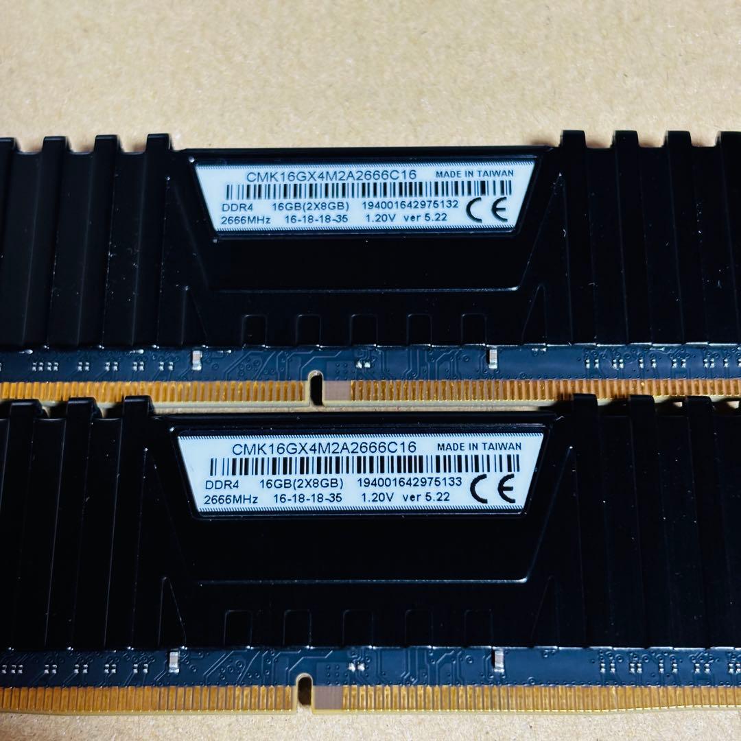 中古】 Corsair DDR4 2666 8GB×2枚 計16GB - メルカリ