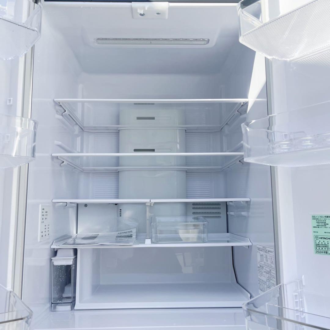 取付無料！日立まるごとチルド 2024年製ステンレスシルバー6ドア冷蔵庫！洗濯機