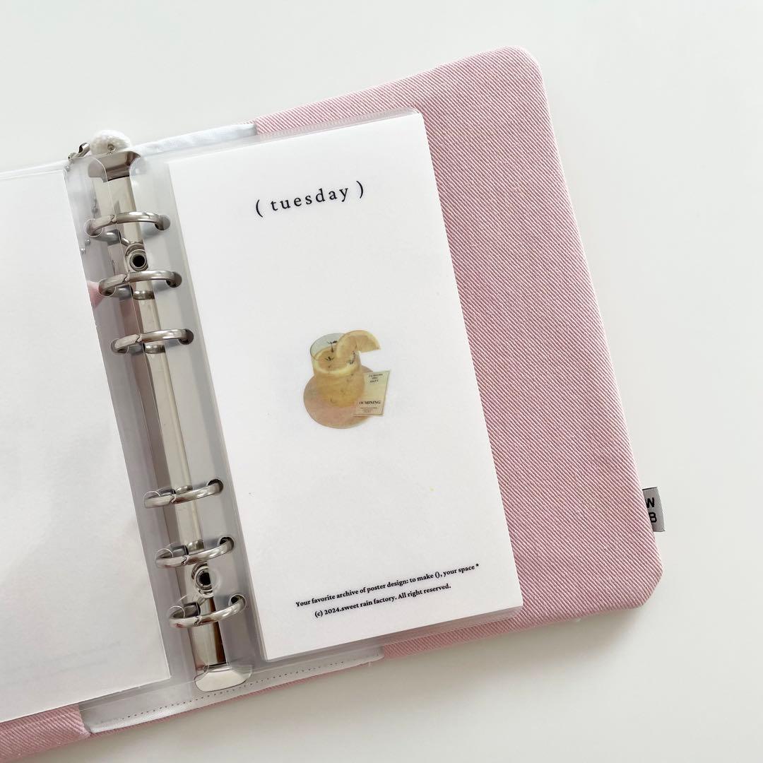 早い者勝ち韓国貯金バインダーカバーA6 ブラウンピンクリフィル