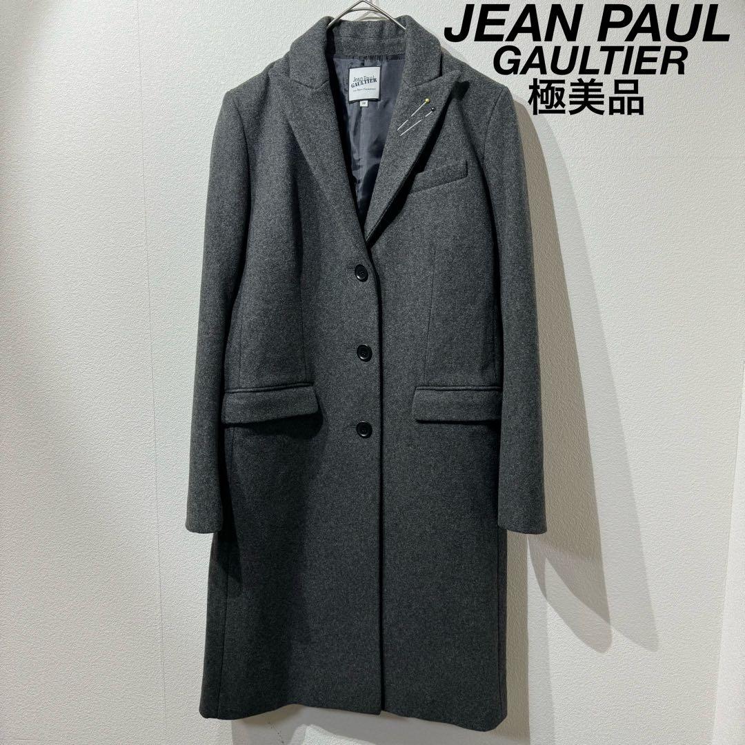 ジャン ポール・ゴルチエ】まち針刺繍チェスターコート ブラック