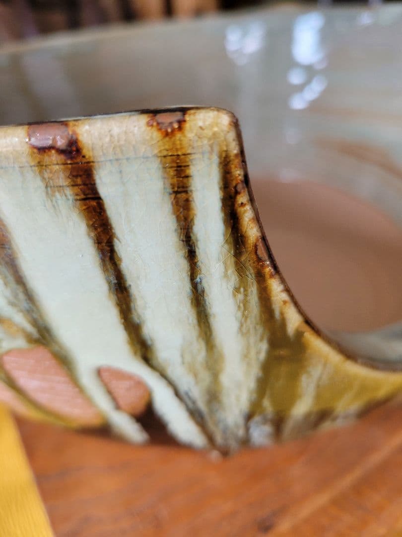 美品 陶器風炉☆電熱器、楡材敷板、特注品金属底板のセット