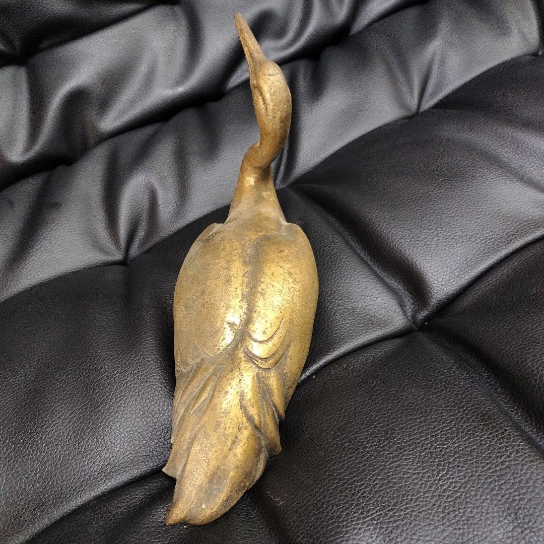 永田 永寿 鶴 ブロンズ像 銅器 アンティーク 骨董