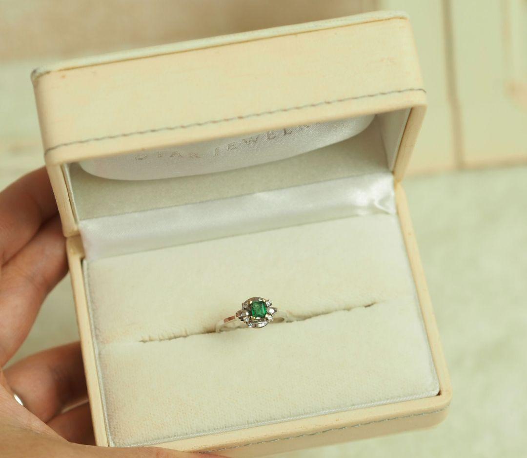 セ*E様 エメラルドリング K18 WG 指輪