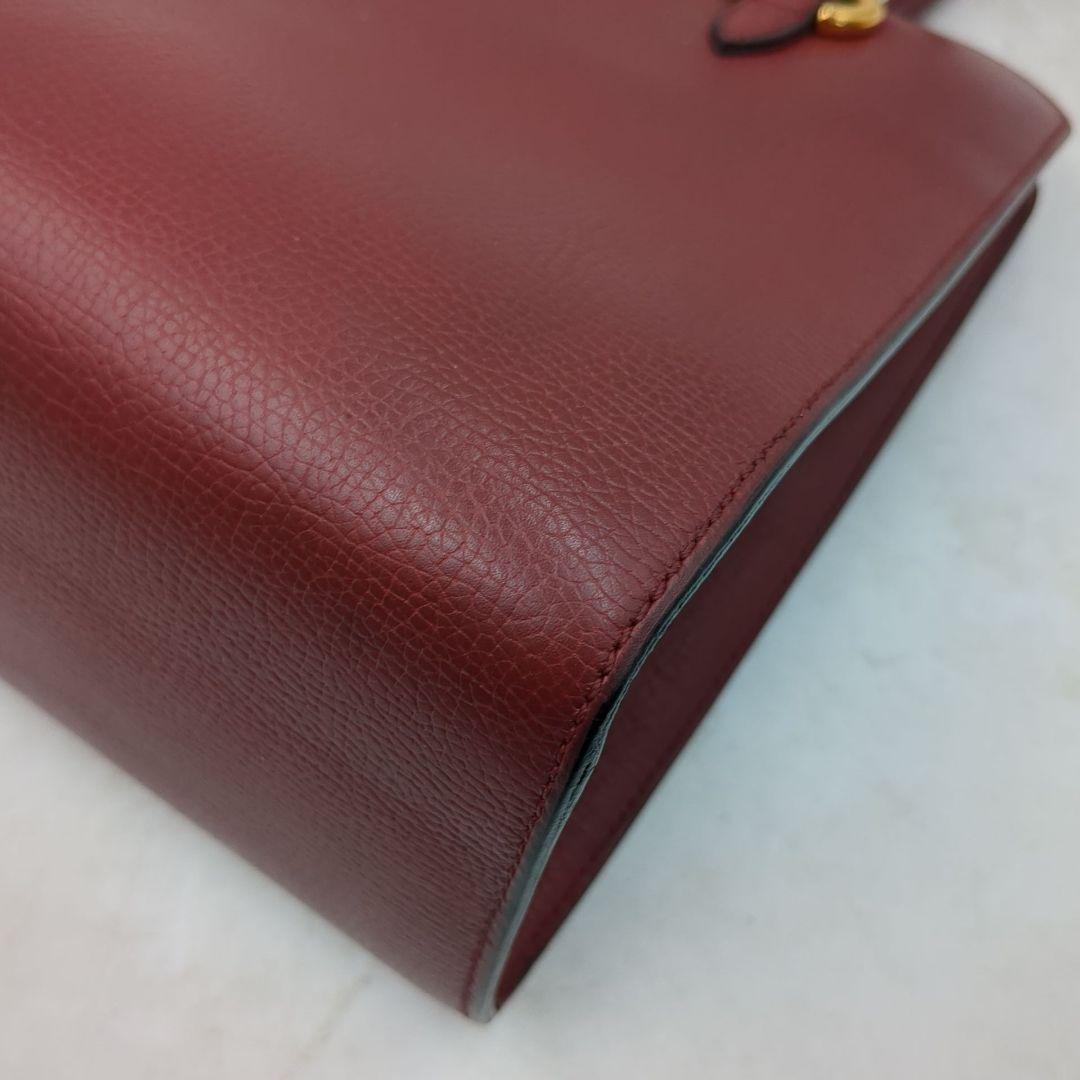 デルヴォー セピア　Dチャーム　トートバッグ　ミラー付き　赤