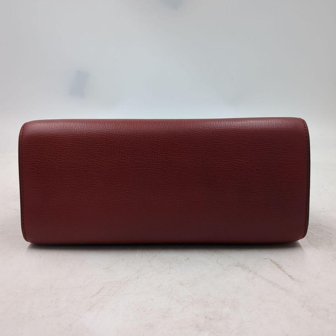 デルヴォー セピア　Dチャーム　トートバッグ　ミラー付き　赤