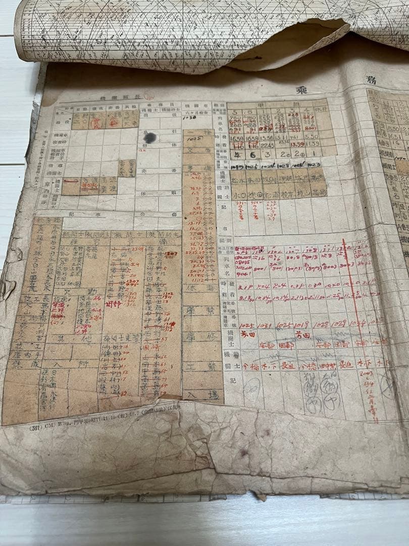 国鉄 昭和19年9月 乗務表（門司機関区 電気）