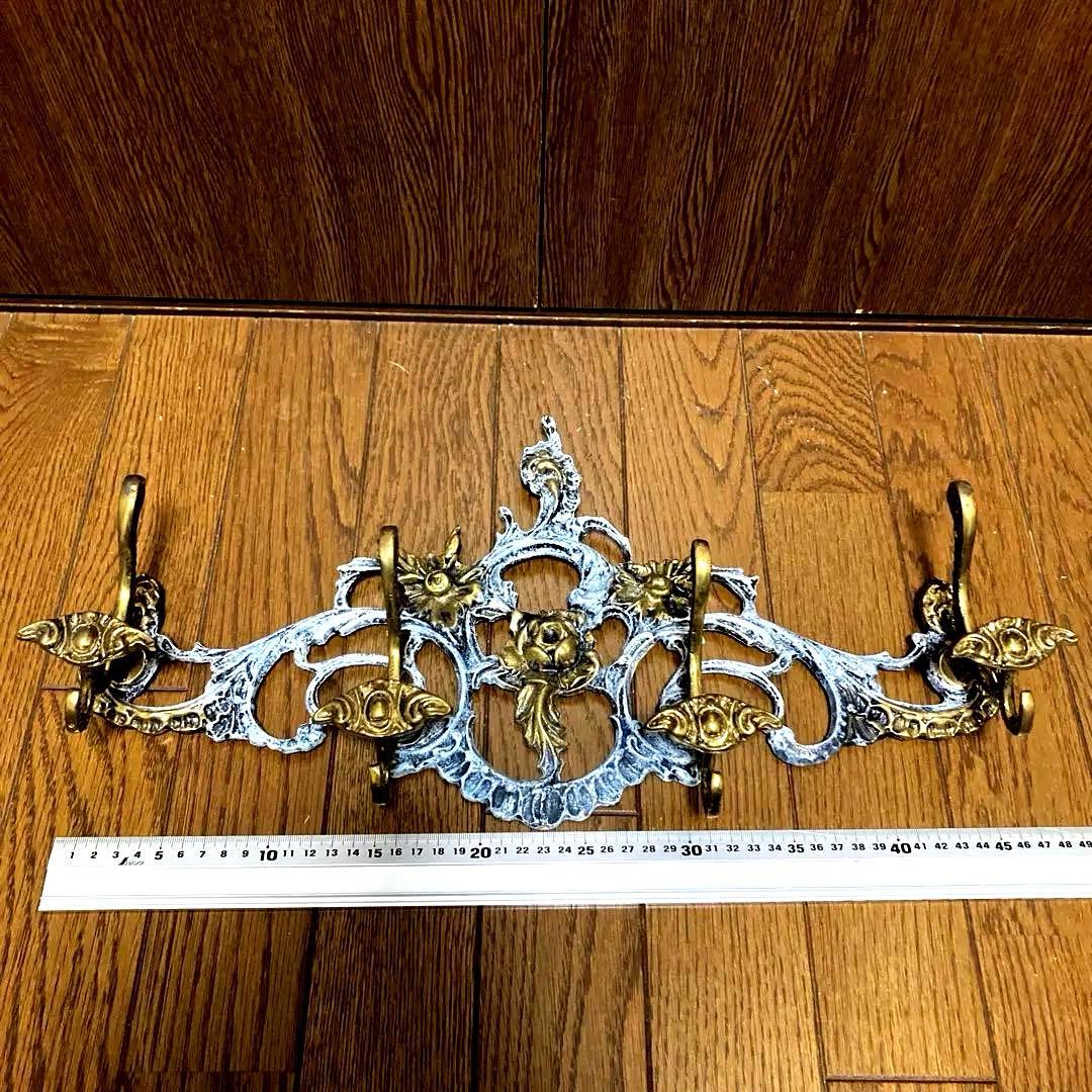 イタリア製 バロックスタイル 真鍮製コートハンガー 4フック - メルカリ