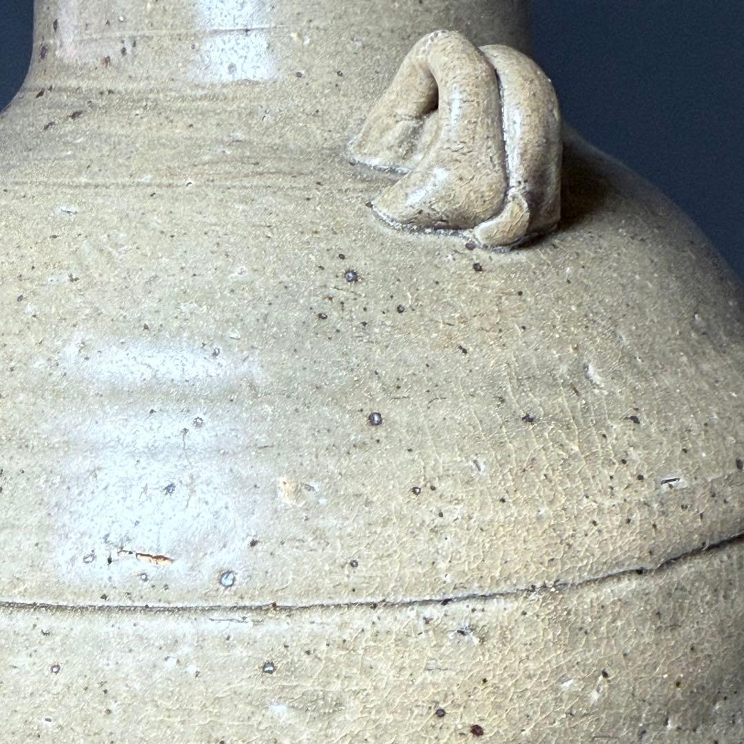 遠州窯　耳付花瓶　共箱付　中国美術　高さ30.5cm　オブジェ　インテリア