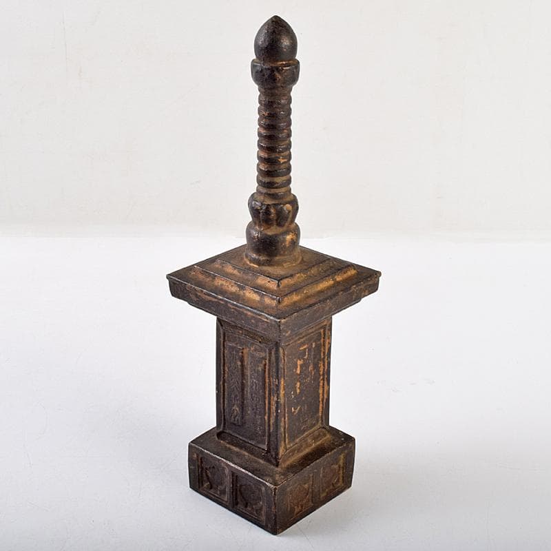 仏教美術 古銅鍍金 日光山 中善寺 御賓塔 仏塔 時代箱付 D R9487