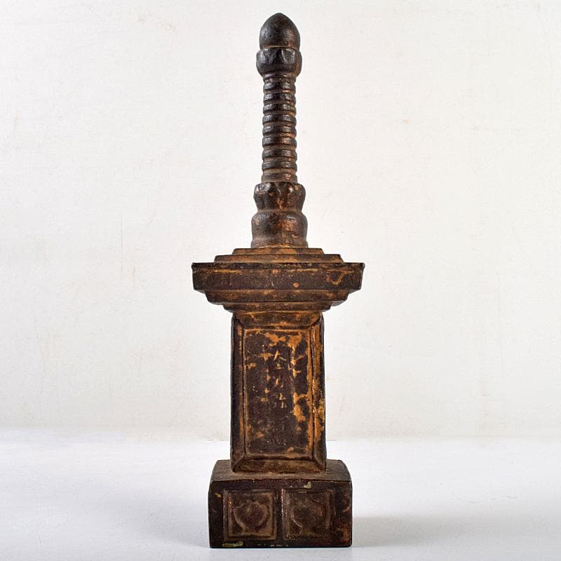 仏教美術 古銅鍍金 日光山 中善寺 御賓塔 仏塔 時代箱付 D R9487