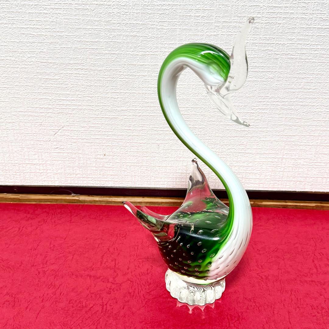 ▪️ムラーノガラス MURANO ヴェネチアンガラス 鳥 置物 白鳥 ガラス