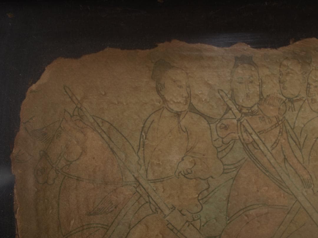 中国の壁画 戦時のもの 人物図 貴重品 古美術 AK1824A1-4