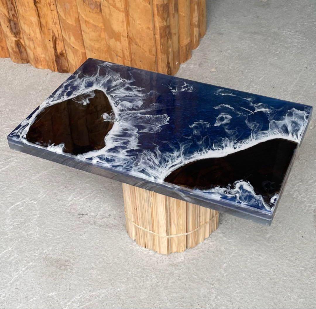 No.218 希少価値 屋久杉 神代杉 オーシャンアート レジンテーブル