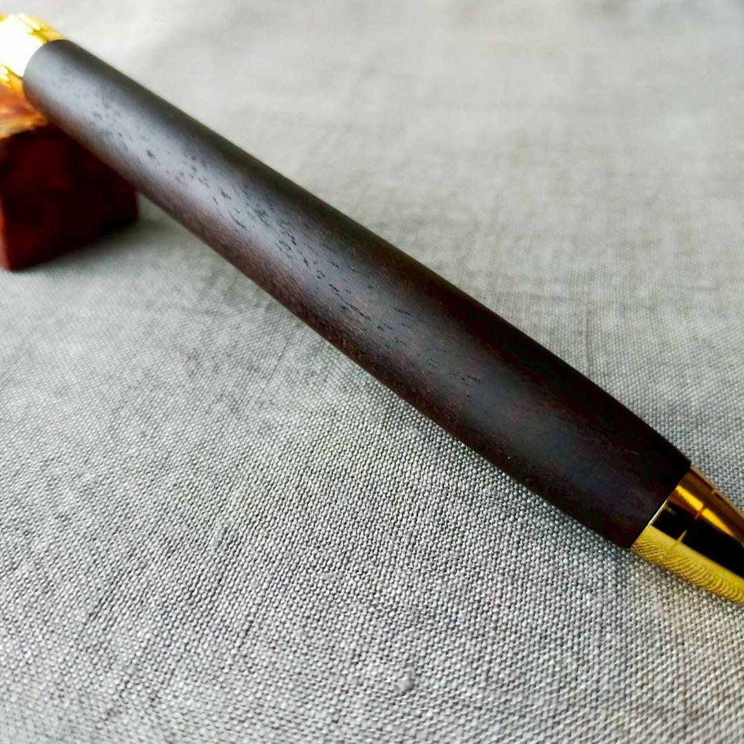 小笠原桑　ハンドメイド　木軸シャープペン　0.5mm　天然木　ゴールド