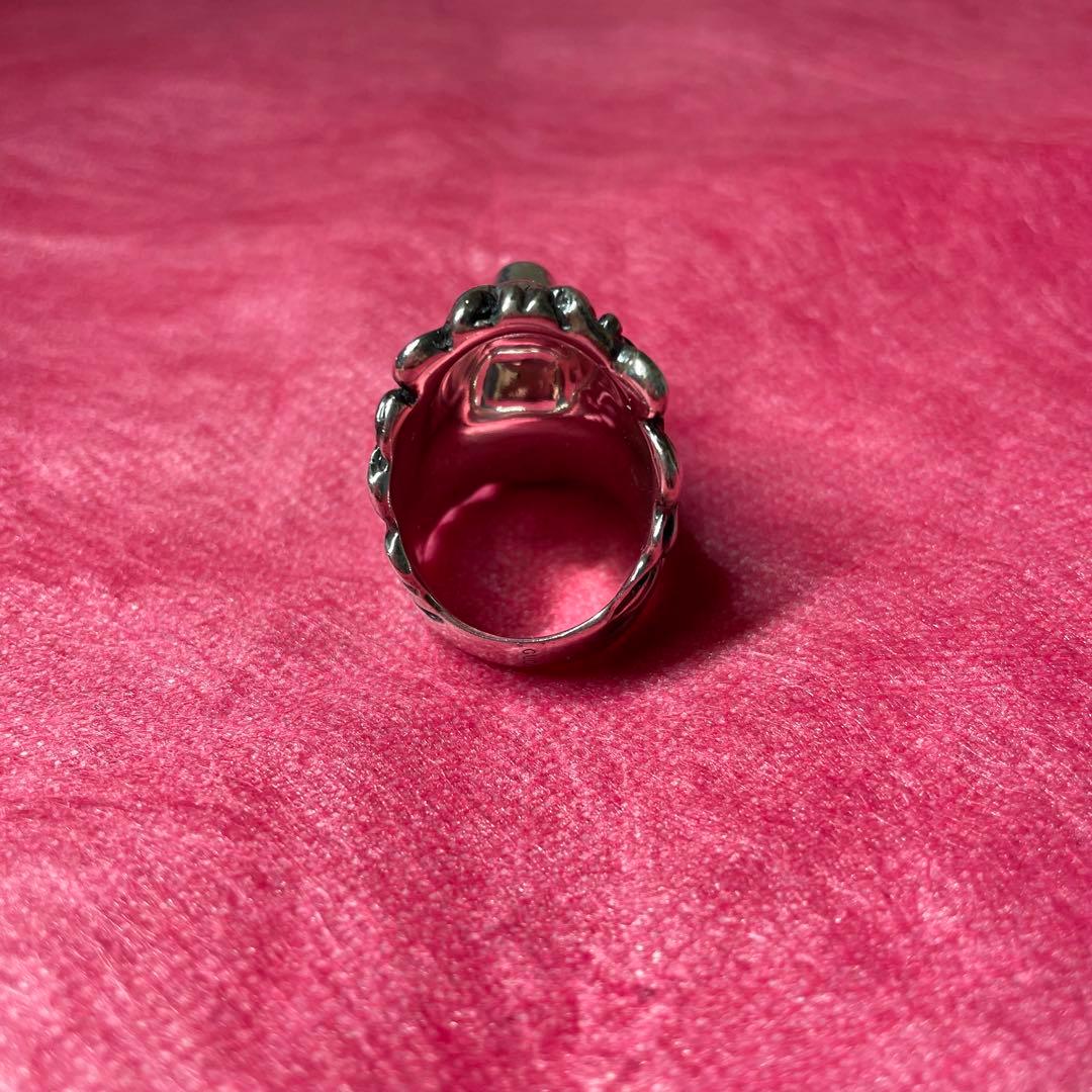 GUCCI リング 16号 ライオン クリスタル シルバー