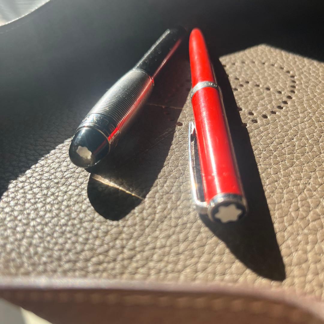 モンブラン2本セット赤と黒のボールペン - メルカリ