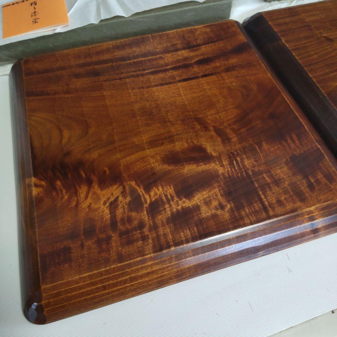 讃岐盆 摺り漆塗 2枚 美品 新品未使用