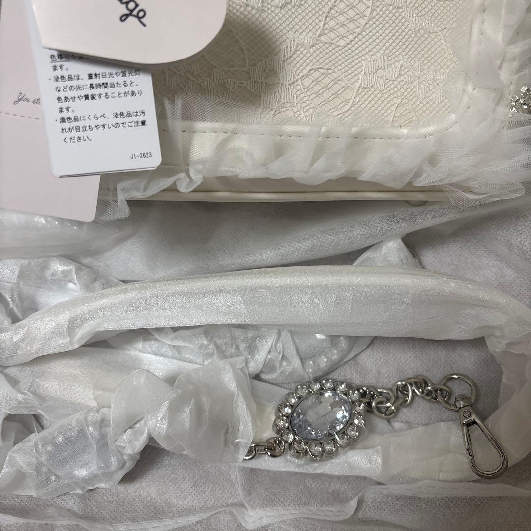 Ank Rouge 確定ファンサのおまじないチュールフリルBag 白　痛バ