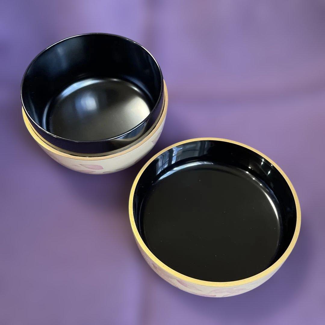 未使用 輪島塗 棗 白漆 崎田 宏 螺鈿（まつむし） 共布 共箱あり