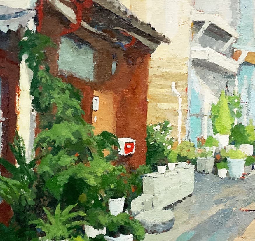 絵画 501 油絵/風景/東京の街景/下町/路地/P12号