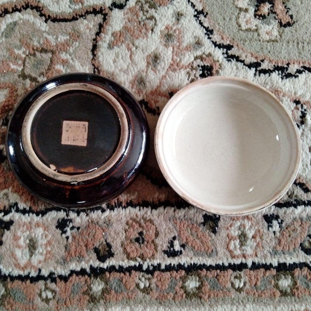 中国骨董陶芸【中国磁州窯朱肉印合(在銘)】60年以上旧蔵